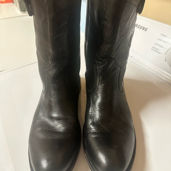 Men's Black Leather Frye Boots - Picture 4 of 6